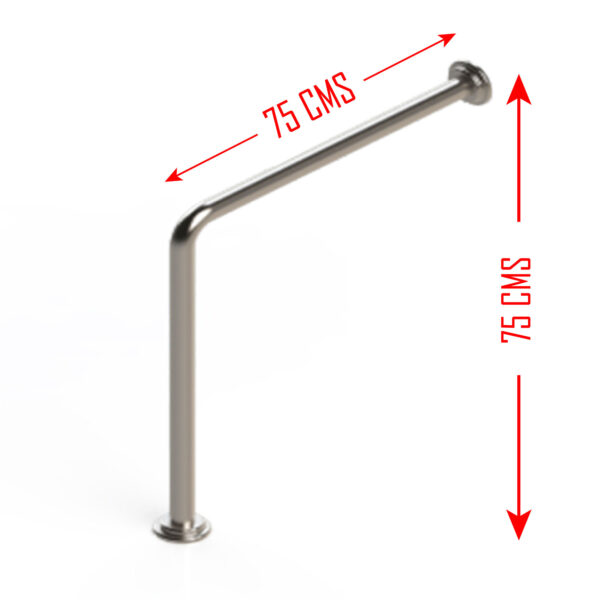 Barando en acero inoxidable tipo L piso pared para baño discapacitados